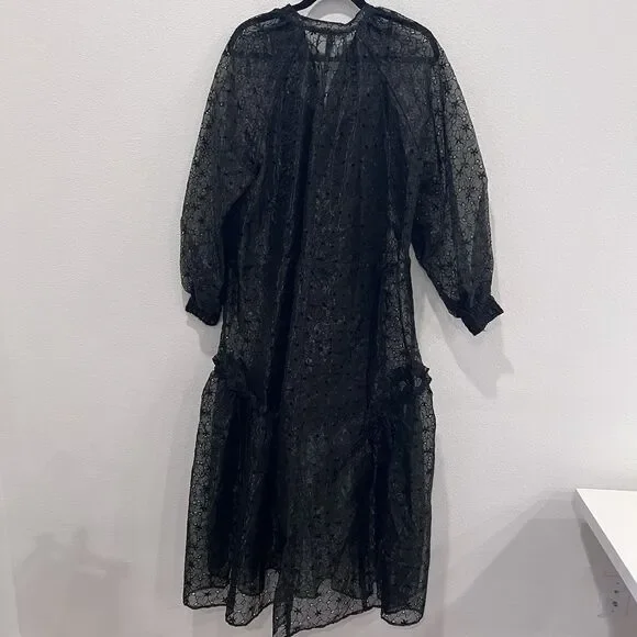 H&M HM Conscious Organza Kaftan DRESS Black BLOGGERS SOLD OUT STYLE Medium - Picture 9 of 11